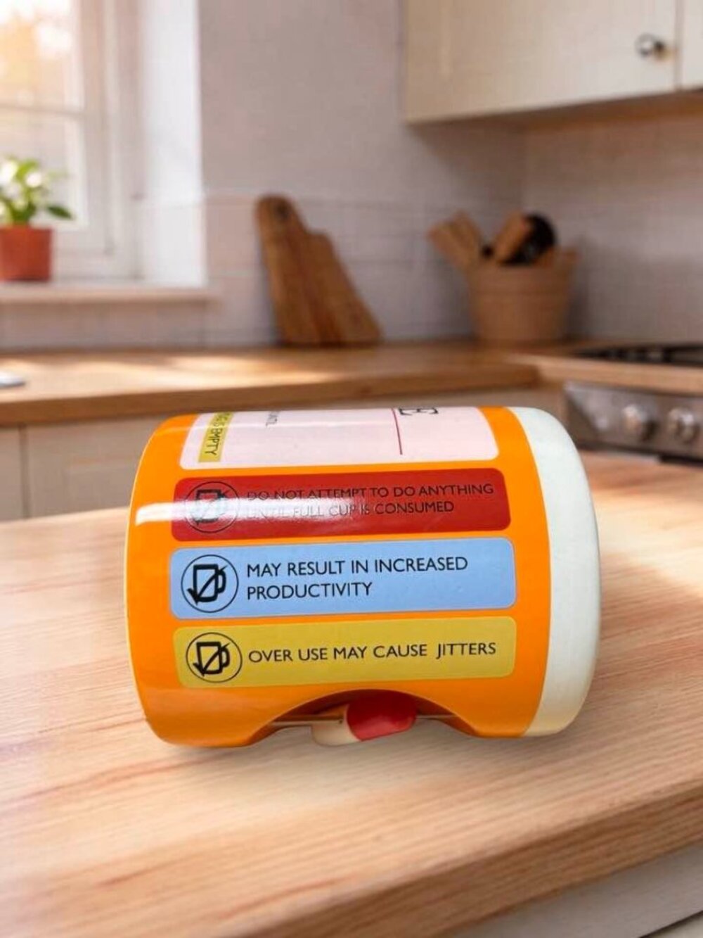 Prescription Coffee Mug With Pill Handle - Funny Orange Ceramic Coffee Cup For P - Picture 5 of 5